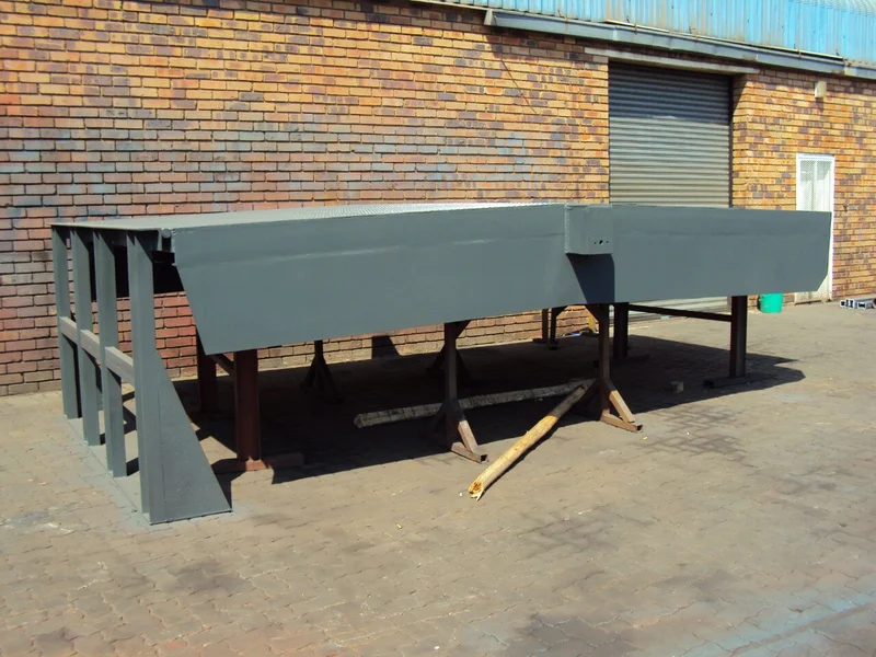 A fabricated steel loading dock frame