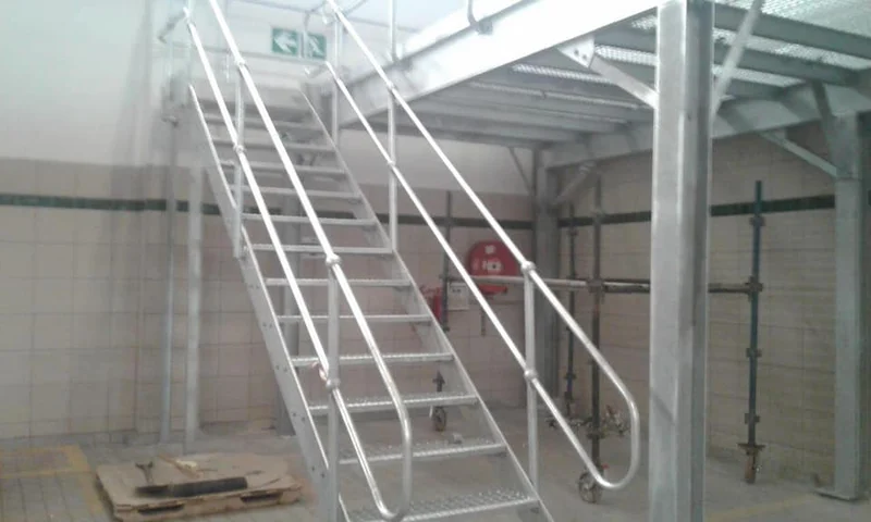 Galvanised staircase: 