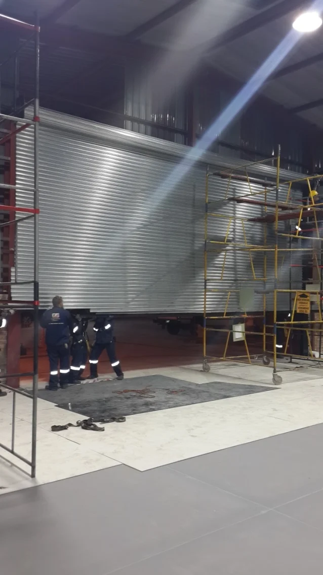 Installation team at work: 