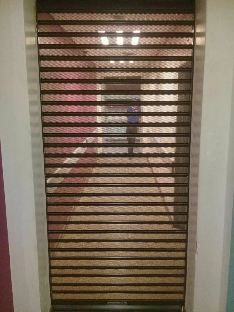 Perforated shutter, interior: 